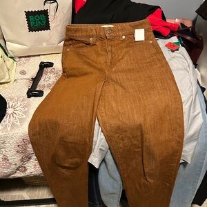 Italy Vicilo Tan Straight Leg Women's Jeans 8